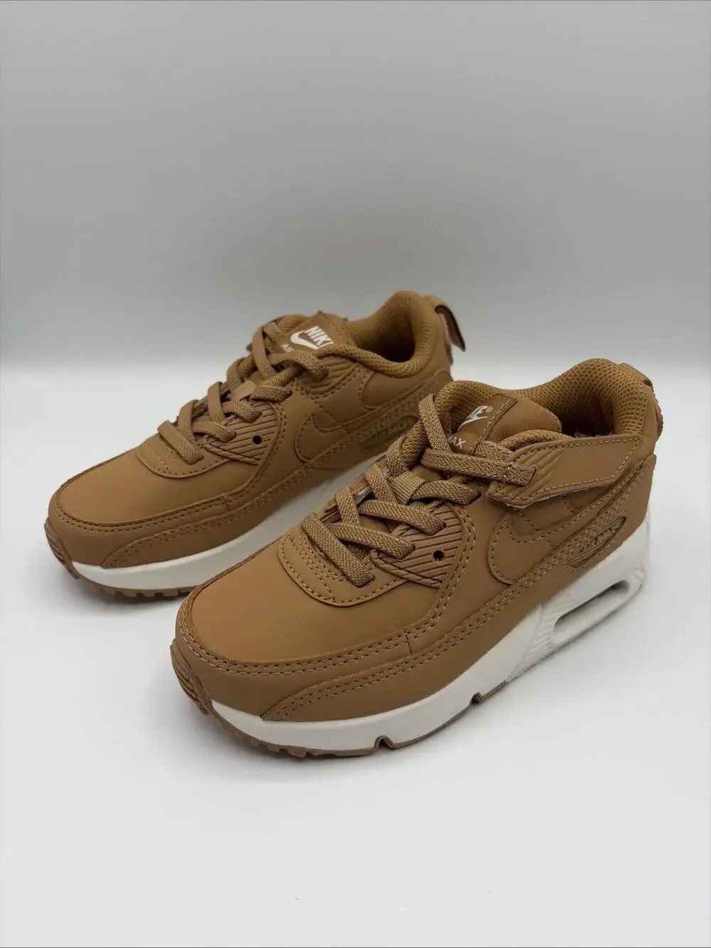 Nike Air Max 90 EasyOn Kids 10.5C Flax Sail Brown HF6357-200 New Without Box